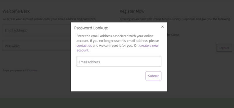 passwor lookup screen